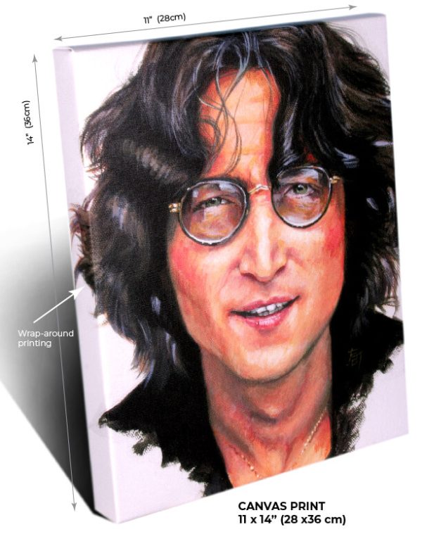 John Lennon Canvas Reproduction Portait from Original Painting. 11 x 14 " (28 x 36 cm)